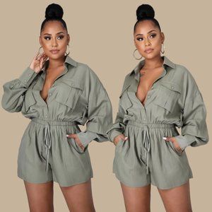 ✨NEW✨Women's Fall Button Up Romper